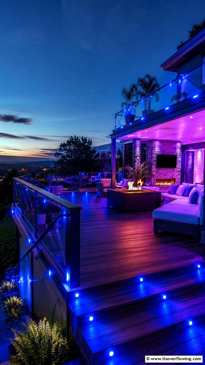 Color Changing Deck Lights - 30 Deck Lighting Ideas for Ambiance and Safety