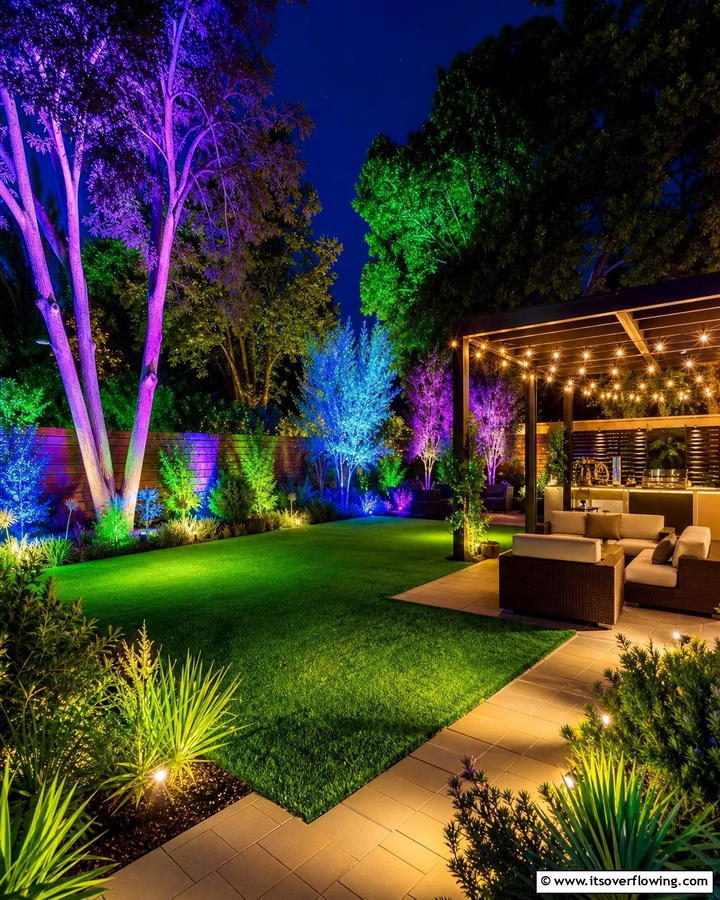 Color Changing Effects - 21 Garden Lighting Ideas for Magical Outdoor Nights