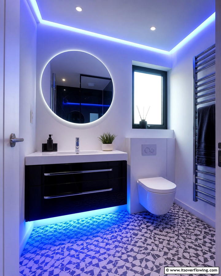 Color Changing LEDs for Mood Lighting - 20 Small Bathroom Lighting Ideas for a Bright and Spacious Feel
