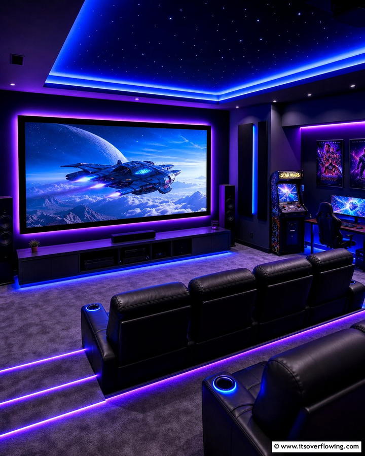 Color Changing Lights for Dynamic Effects - 20 Basement Lighting Ideas to Brighten Your Space