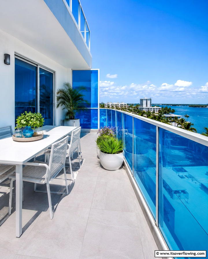 Color Coated Glass Balconies for a Vibrant Look - 25 Glass Balcony Design Ideas for Modern Homes