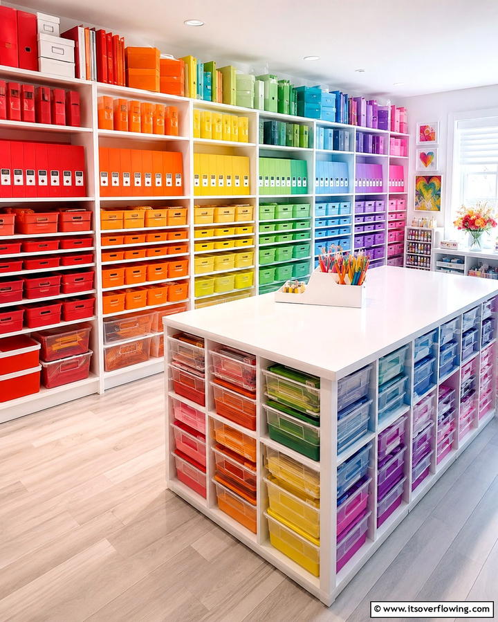 Color Coded Organization - 25 Sewing Room Ideas for Crafters and Hobbyists