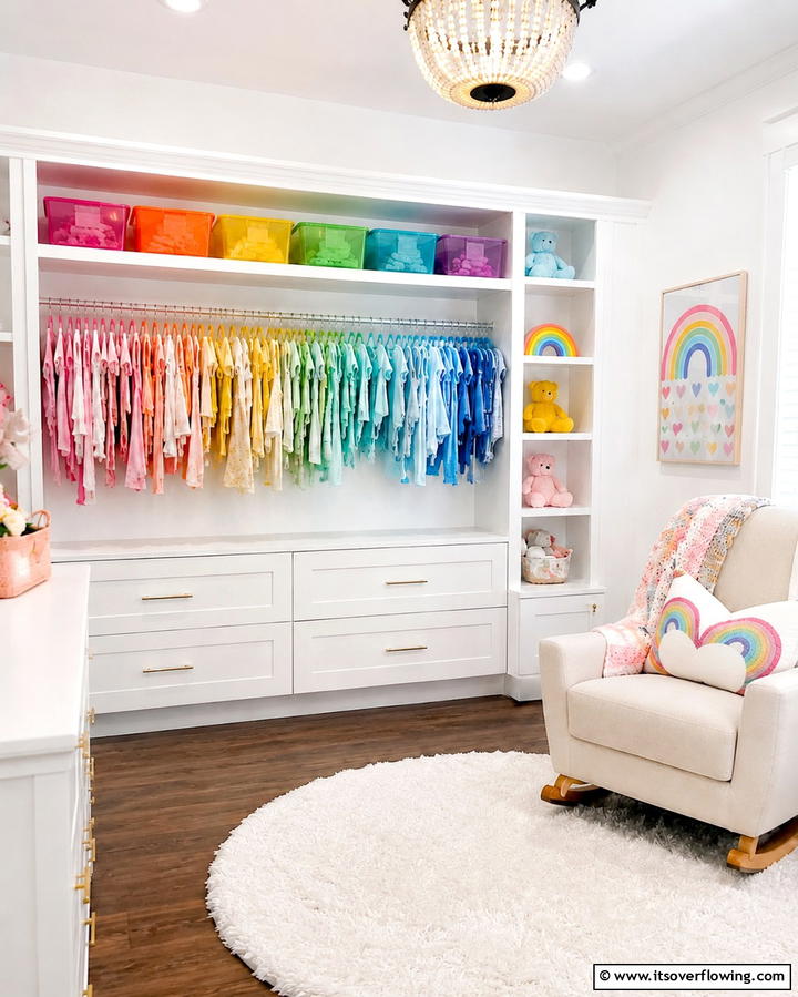 Color Coded Organization System - 25 Nursery Closet Ideas for Organized Baby Spaces
