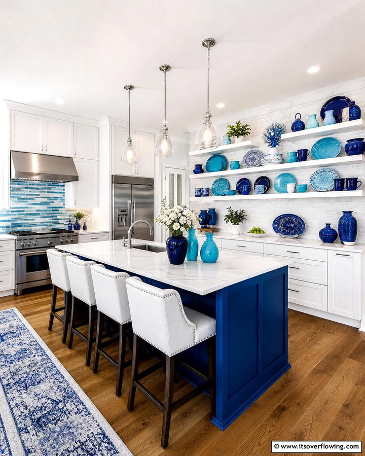Color Coordinated Shelving Displays - 25 Open Shelving Kitchen Ideas for a Modern Look
