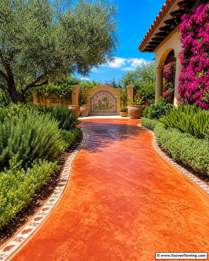 Colored Concrete for a Vibrant Touch - 20 Durable Concrete Walkway Ideas for Your Garden