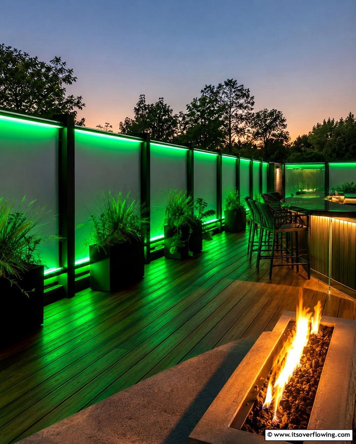 Colored LED Fence Lights - 25 Fence Lighting Ideas to Illuminate Your Outdoor Space