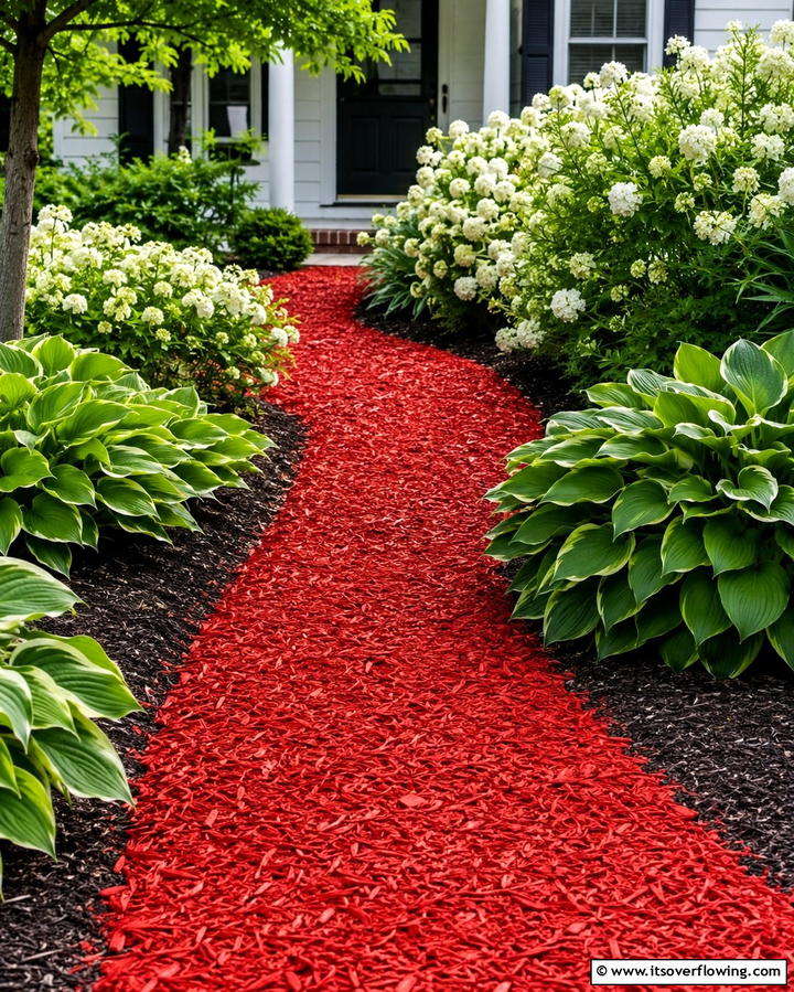 Colored Mulch Pathway - 25 Mulch Pathway Ideas for a Beautiful Garden