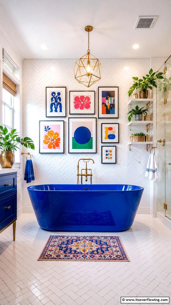 Colorful Accent Bathtub - 30 Bathtub Ideas for a Luxurious and Relaxing Bathroom