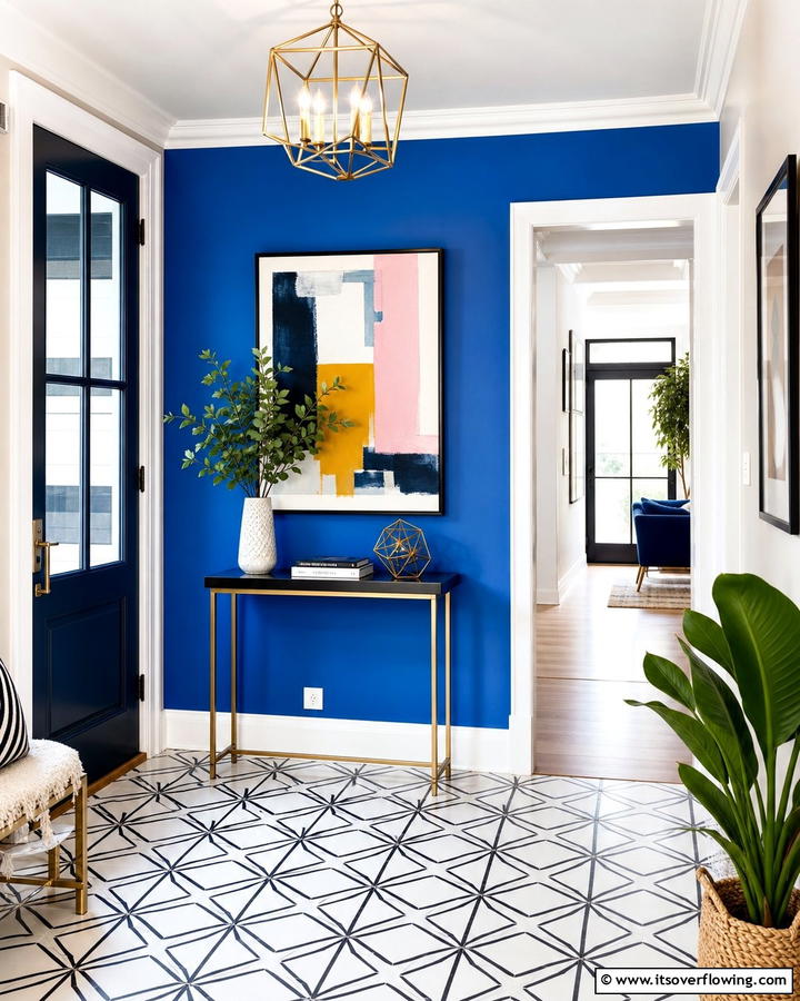 Colorful Accent Walls - 21 Foyer Decor Ideas to Elevate Your Entryway’s First Impression