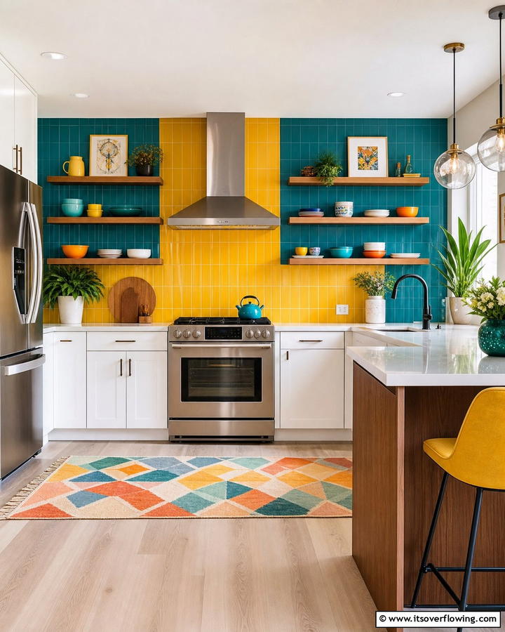 Colorful Accents - 21 Modern Kitchen Ideas for Sleek, Functional Spaces