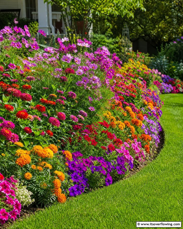 Colorful Annual Explosion - 21 Flower Bed Ideas to Beautify Your Garden or Yard
