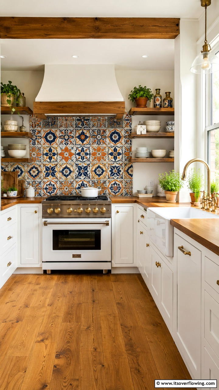 Colorful Backsplash Creativity - 30 Cottage Kitchen Ideas for Cozy, Charming Farmhouse Style