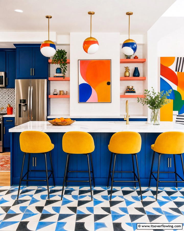 Colorful Contemporary Bar - 30 Kitchen Bar Ideas for Casual Dining and Socializing