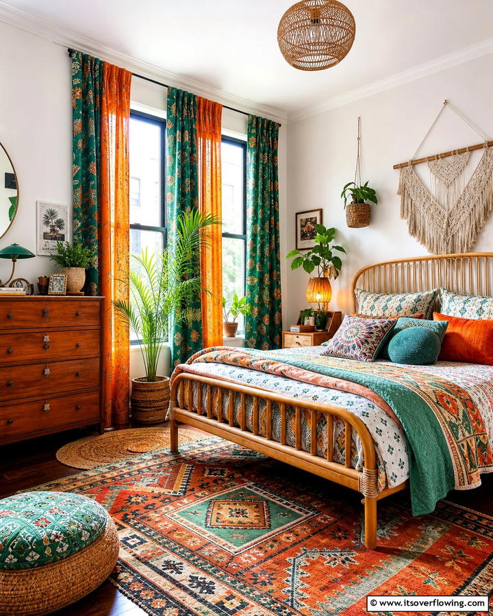 Colorful Curtains - 25 Colorful Boho Bedroom Ideas for a Cozy Retreat
