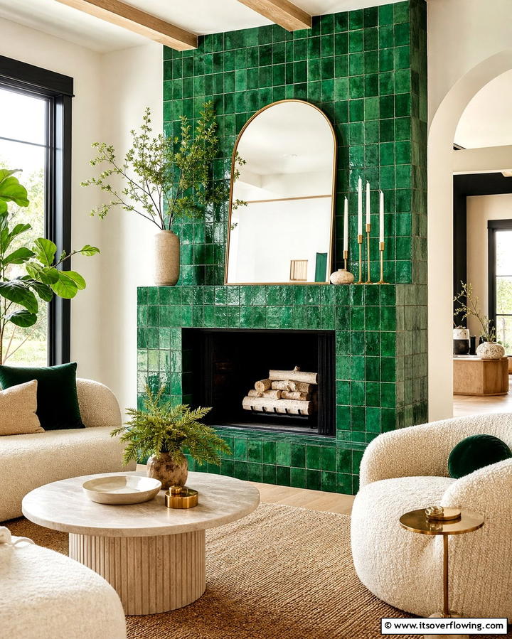 Colorful Fireplace Surrounds for a Bold Statement - 25 Small Living Room Fireplace Ideas for Cozy Homes