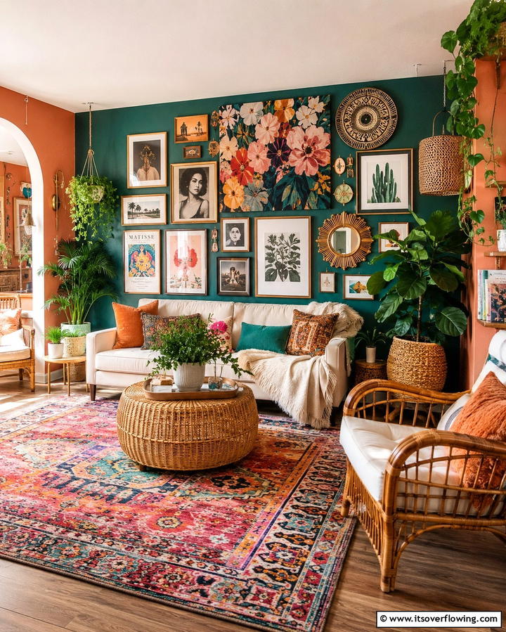 Colorful Gallery Walls - 25 Vibrant Colorful Boho Decor Ideas for Your Space