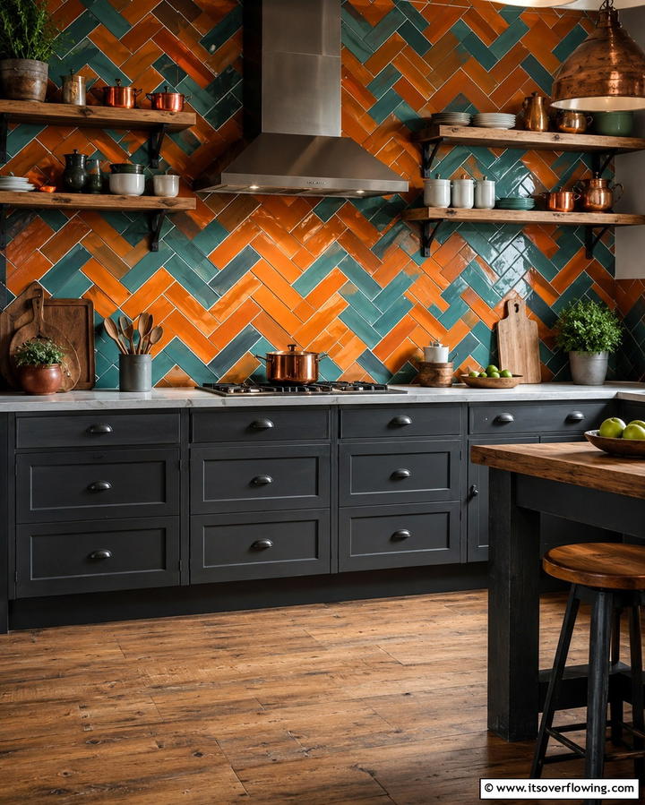Colorful Kitchen Backsplash - 30 Vibrant Colorful Room Decor Ideas for Bold & Cheerful Spaces