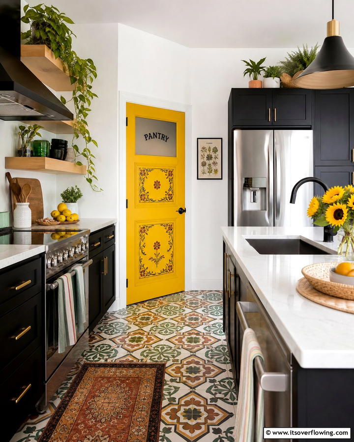Colorful Pantry Door for a Bold Statement - 25 Pantry Door Ideas for Stylish and Functional Spaces