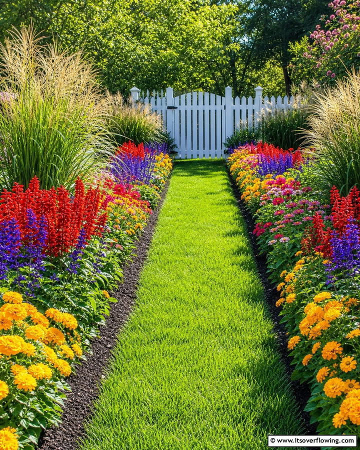 Colorful Plant Borders for Definition - 20 Narrow Garden Ideas to Maximize Small Outdoor Spaces