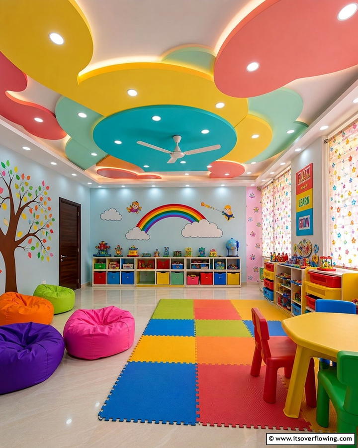 Colorful Pop Ceiling Design - 17 Pop Ceiling Design Ideas for Modern Interior Spaces