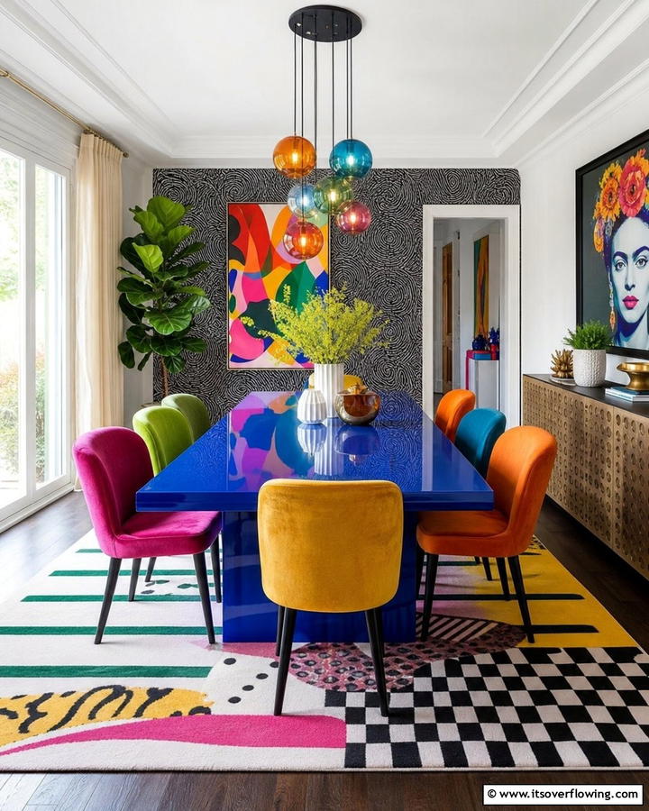 Colorful Statement Dining Room - 21 Dining Room Design Ideas for Elegant Gatherings