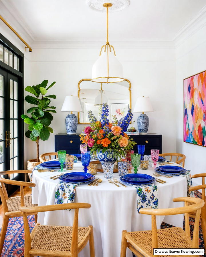 Colorful Tableware for a Personal Touch - 25 Vibrant Colorful Dining Room Ideas for a Fun Space