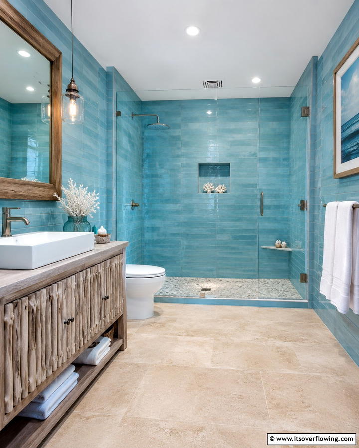 Colorful Vanity Units - 30 Bold Colorful Bathroom Designs to Energize Your Morning Routine