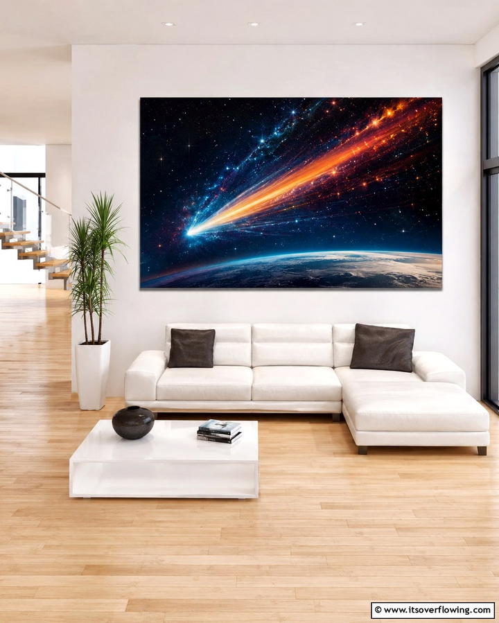 Comet Trail Wall Art - 25 Space-Themed Room Ideas for Kids and Adults