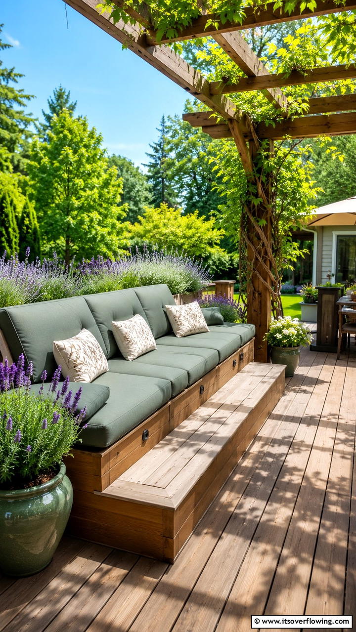 Comfort Focused Deck Bench with Ergonomic Design - 30 Built-In Deck Bench Ideas- Functional Outdoor Seating