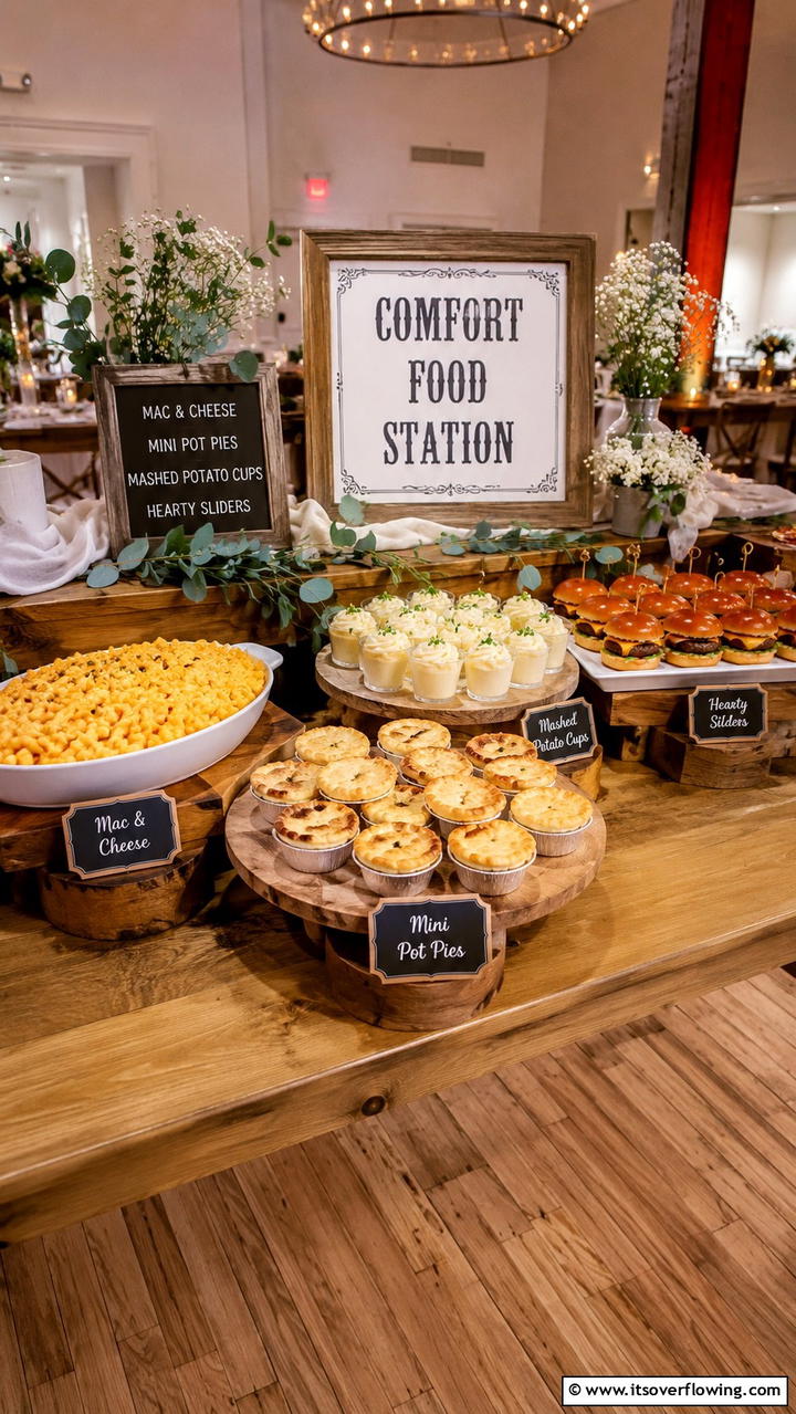 Comfort Food Station - 21 Creative Wedding Food Ideas for a Unique Reception Menu