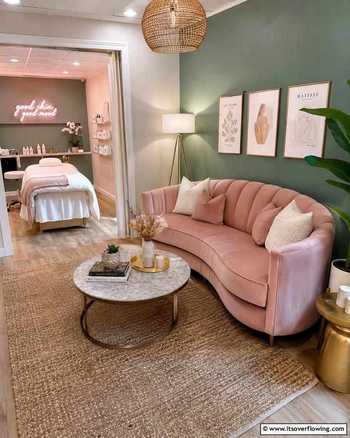 Comfortable Client Seating Area - 25 Esthetician Room Ideas for a Relaxing and Professional Space