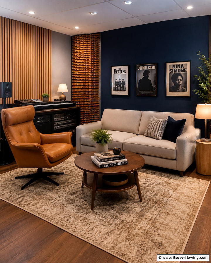 Comfortable Seating Areas - 25 Guitar Room Ideas for Music Lovers