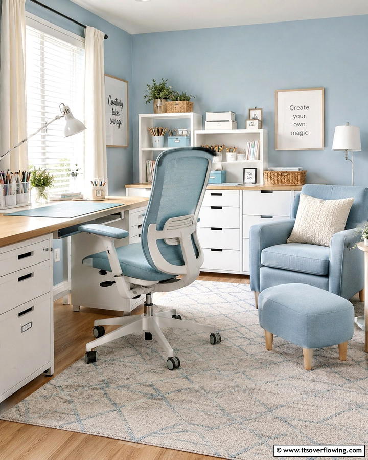 Comfortable Seating Arrangement - 25 Sewing Room Ideas for Crafters and Hobbyists