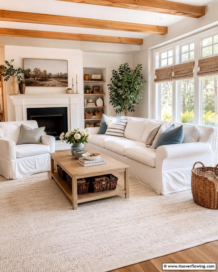 Comfortable Slipcovered Furniture - 25 Magnolia Living Room Ideas for Timeless Elegance