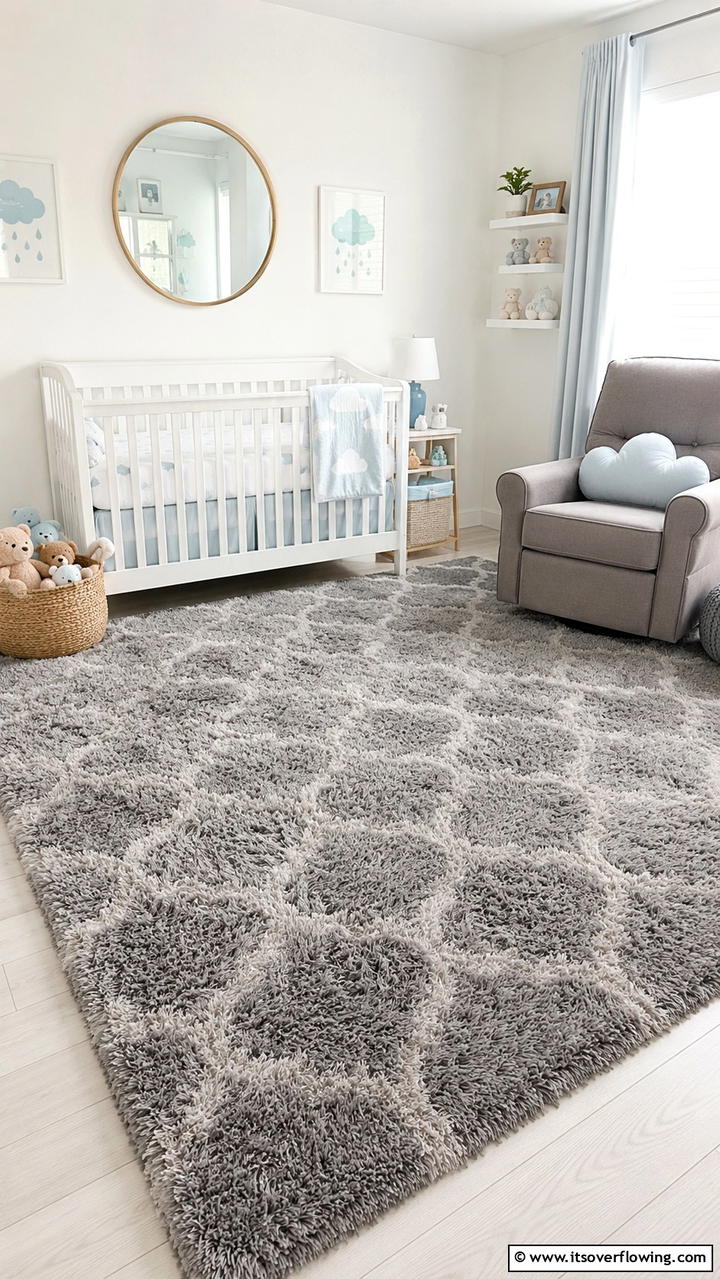 Comfy Grey Nursery Rug Ideas - 30 Grey Nursery Ideas- Calming & Modern Baby Room Designs