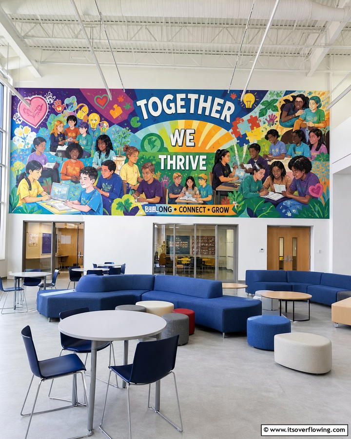 Community and Collaboration Mural - 21 Creative School Mural Ideas to Inspire Students