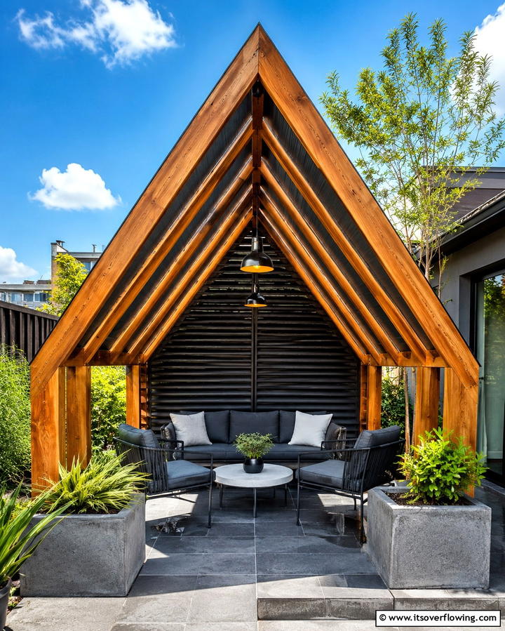 Compact A Frame Pergola - 20 Small Patio Pergola Ideas for Cozy Outdoor Spaces