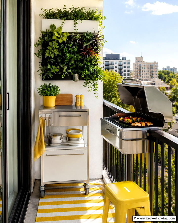 Compact Balcony Grill Station - 25 Grill Station Ideas for the Ultimate Outdoor Cooking Space