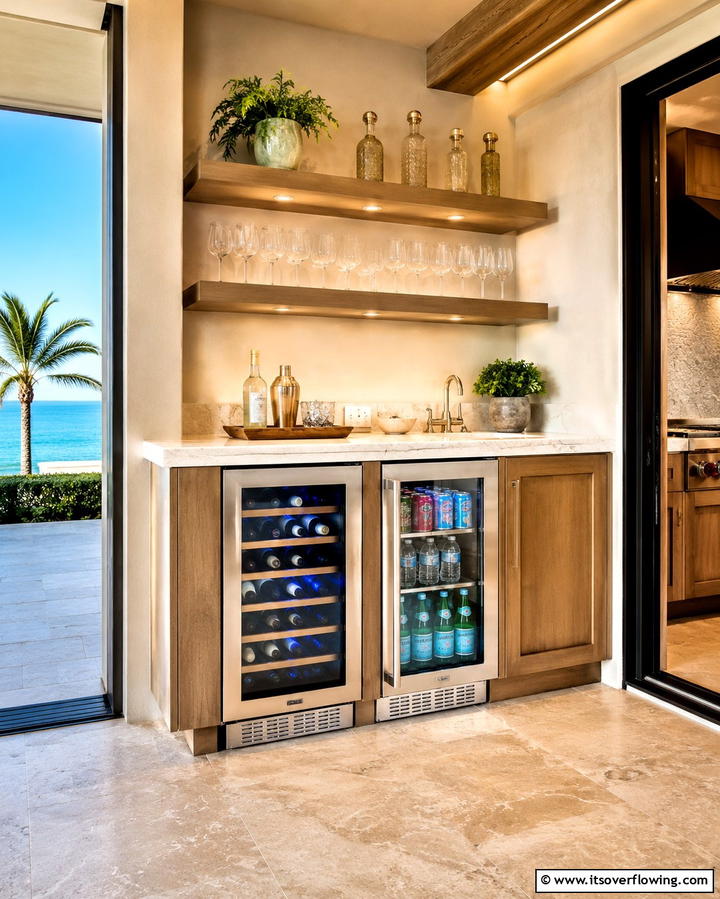 Compact Beverage Center - 20 Stylish Lanai Kitchen Ideas for Indoor-Outdoor Living