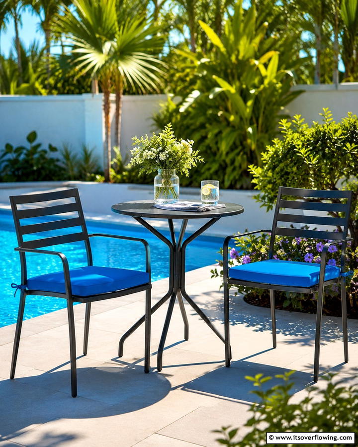 Compact Bistro Sets - 25 Pool Furniture Ideas for a Relaxing Outdoor Oasis