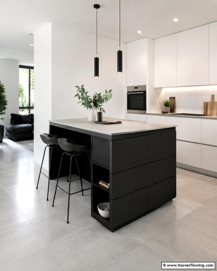 Compact Black Island for Small Spaces - 25 Sleek Black Kitchen Island Ideas for a Modern Kitchen