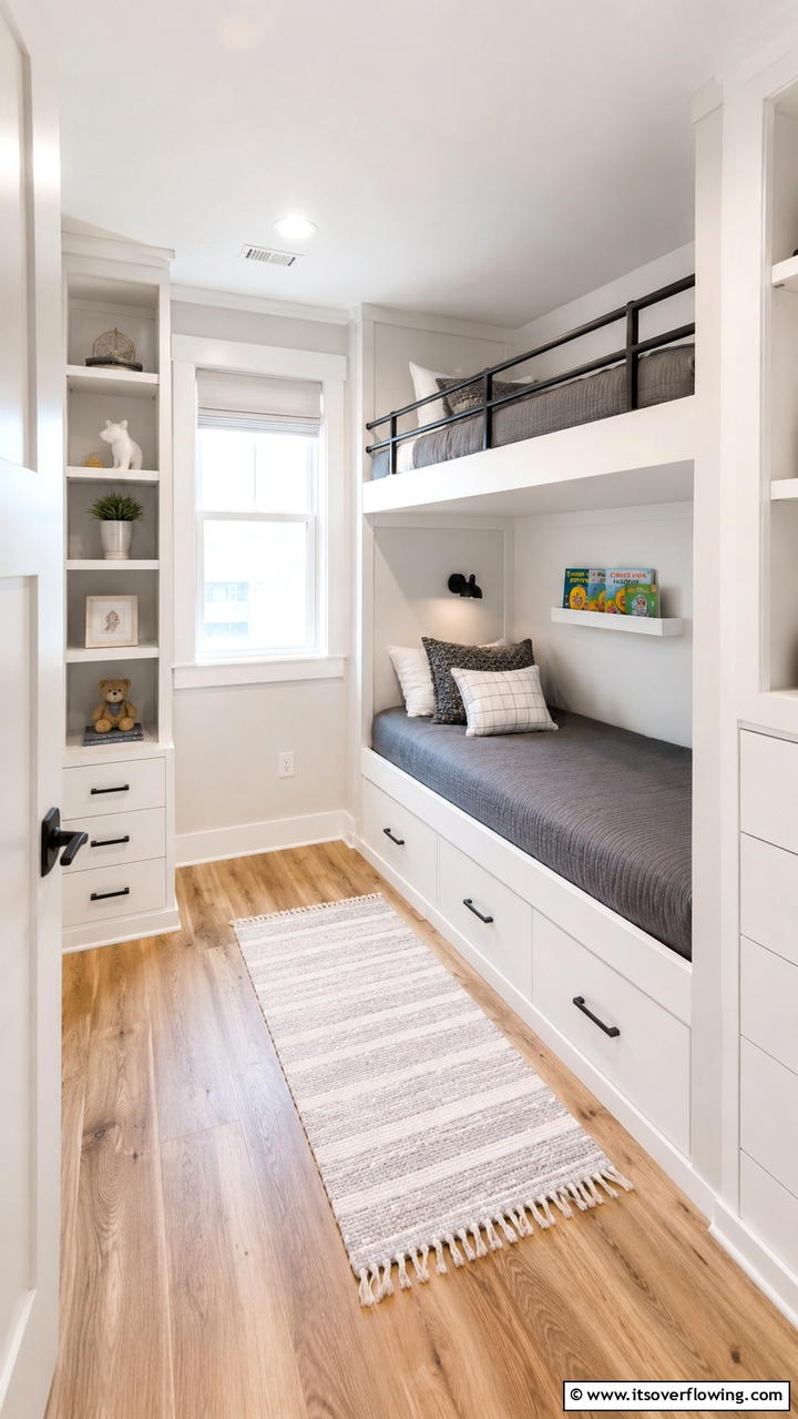 Compact Bunk Room for Small Spaces - 30 Bunk Room Ideas for Fun and Functional Kids’ Spaces