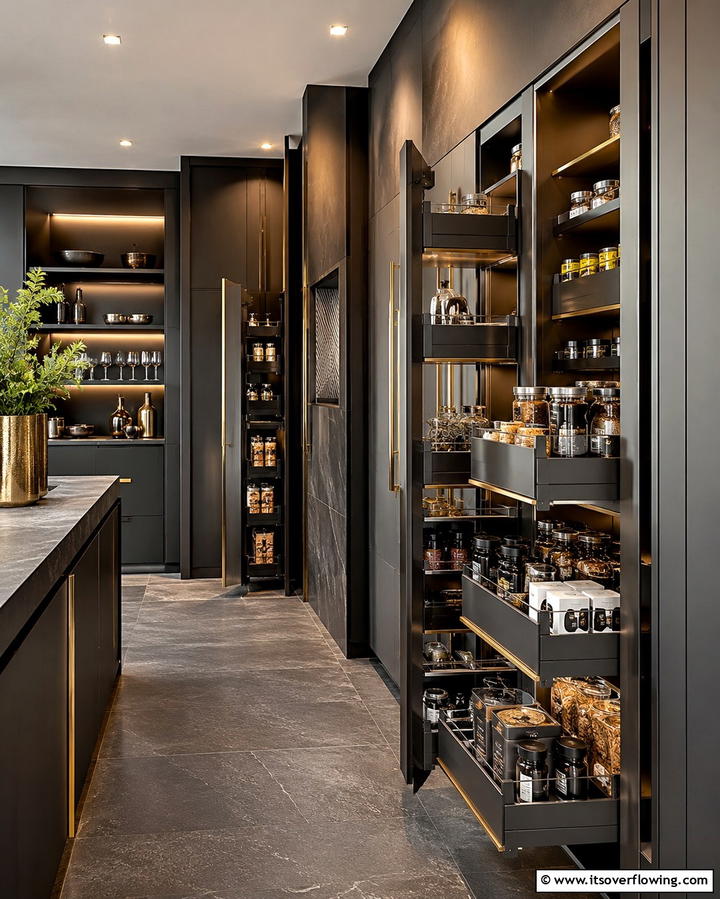 Compact Chic Storage - 30 Art Deco Kitchen Ideas for Timeless Elegance