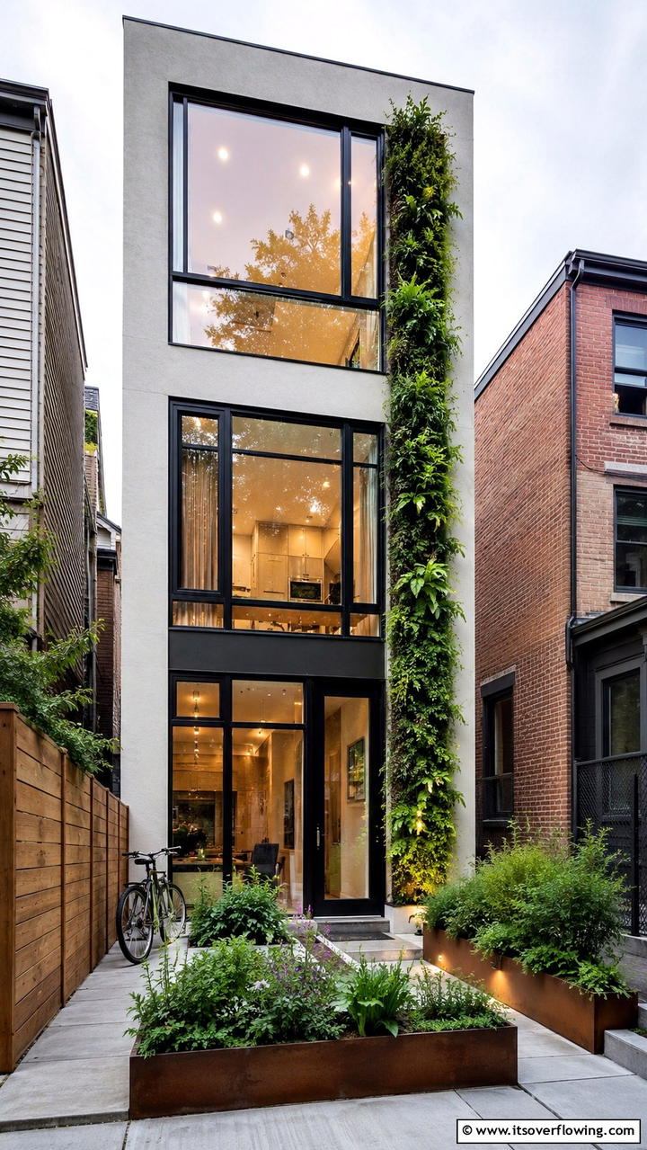 Compact City Home with Black Windows - 30 Modern House Designs With Black Windows Inspiration