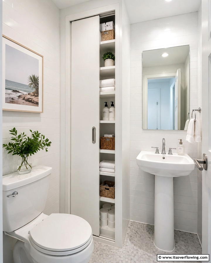 Compact Closet for Small Bathrooms - 25 Bathroom Closet Ideas to Maximize Storage and Style