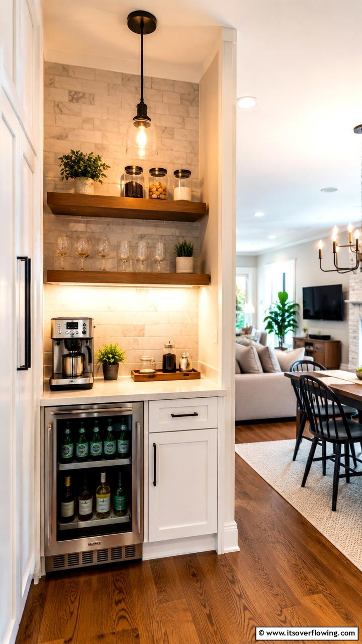 Compact Corner Beverage Stations - 30 Corner Cabinet Ideas to Maximize Storage in Any Room
