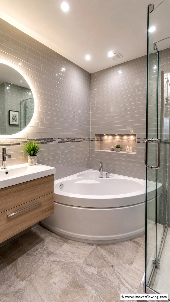 Compact Corner Tub - 30 Bathtub Ideas for a Luxurious and Relaxing Bathroom