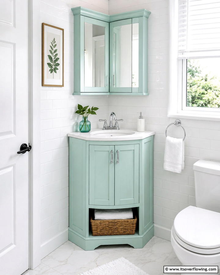 Compact Corner Vanity Fit - 30 Small Bathroom Vanity Ideas for Space-Saving Style