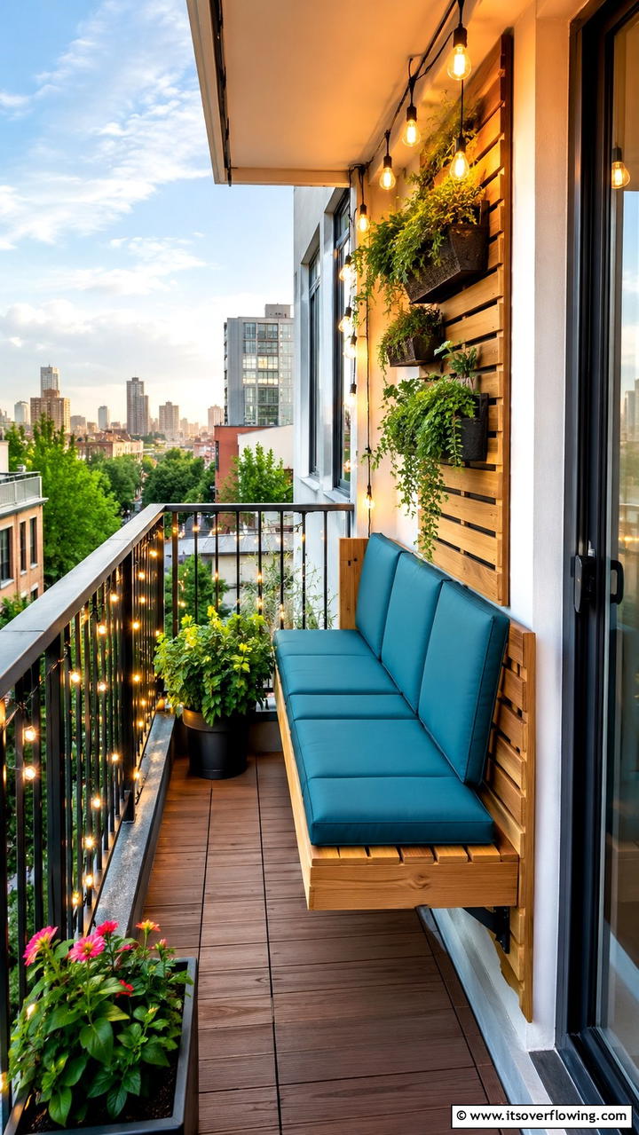 Compact Deck Bench for Small Spaces - 30 Built-In Deck Bench Ideas- Functional Outdoor Seating