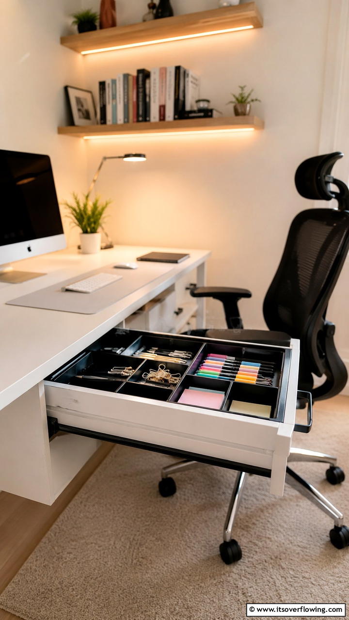 Compact Desk Drawer Organizer - 30 Desk Decor Ideas to Elevate Your Home Office